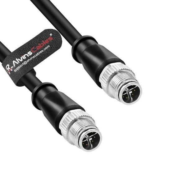 Alvin's Cables Cognex High Flex Cat6a Ethernet Cable,M12 X-Coded 8 Pin to 8 Pin Male Cable for Cognex Basler Industrial Camera,5m/16.4ft
