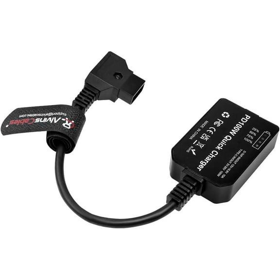Alvins Cables Dtap to Type-c PD Bidirectional Quick Charger Cable, USB-C PD 100W Fast Charging Power Adapter for V-Mount Gold-Mount Battery, for Camera Laptop Phone, 24cm| 9.5inches