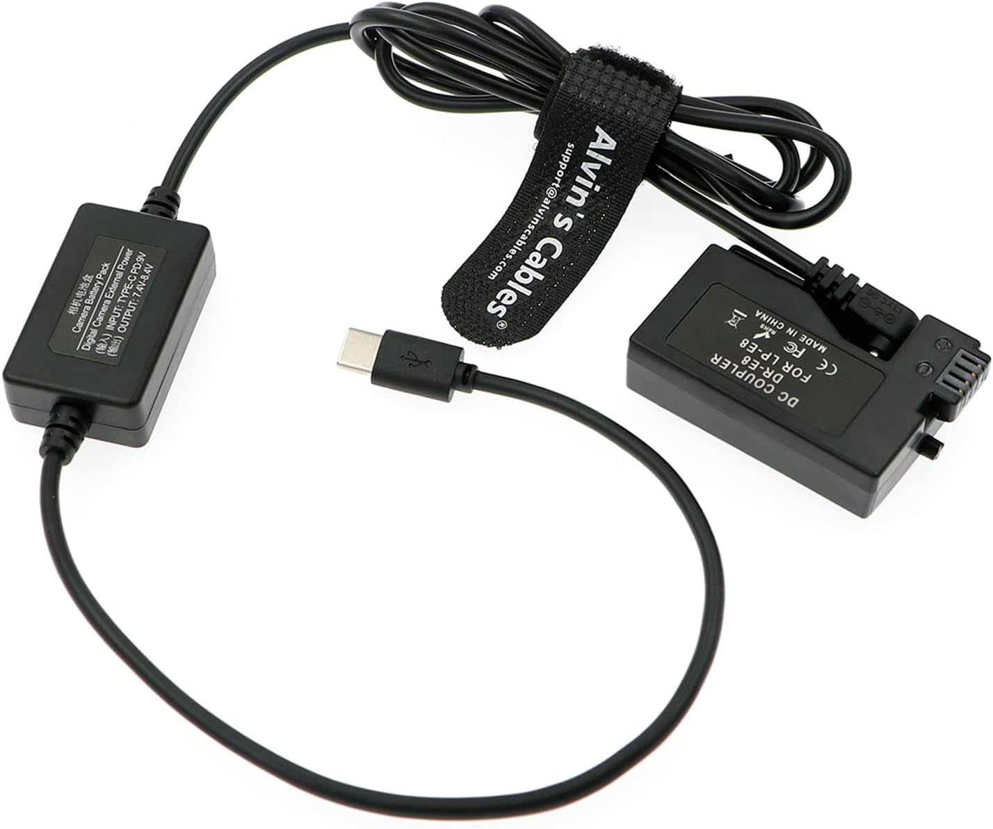 HangTon LP-E8 Dummy Batterij Voeding Kit voor Canon EOS Rebel T5i T4i T3i T2i, 700D 650D 600D 550D, Kuss X6 X5 X4 DSLR Camera (DR-E8 en Adapter