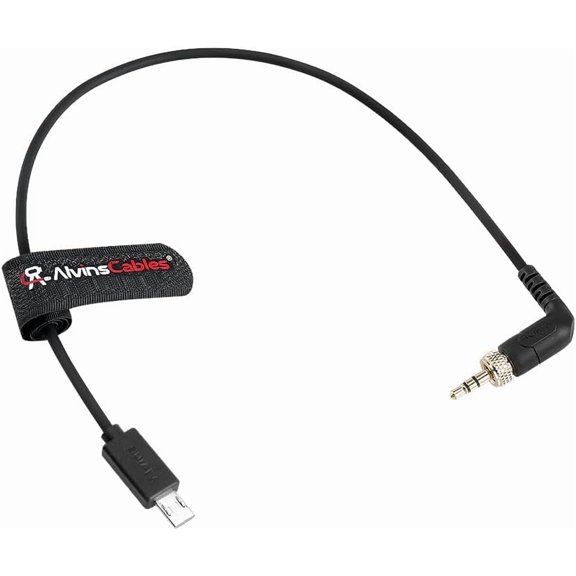 Alvin's Cables Locking 3.5mm TRS to Micro USB Timecode Cable for Sony FX3| FX30| A7S3| A1 Camera, for Deity TC-1, for Tentacle SYNC E Timecode Generator 35cm| 13.8in