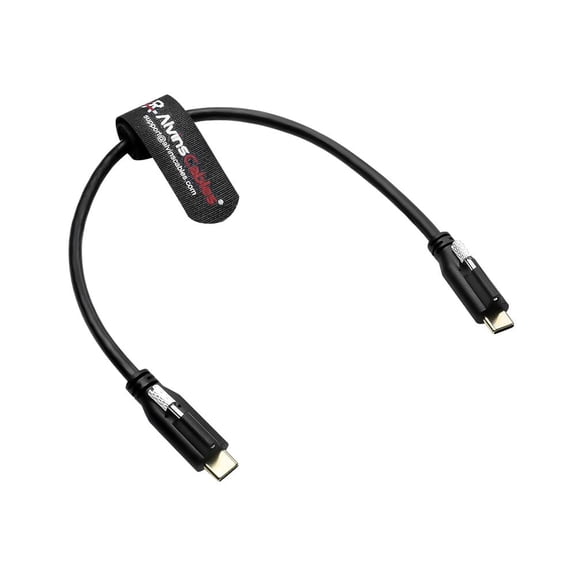 Alvin's Cables Locking USB-C to USB-C Power Cable for Blackmagic Pyxis Monitor, for URSA Cine EVF, Type-C 3.1 10Gbps Data Transfer Cable for Blackmagic Pyxis 6K for URSA Cine 12K, 11.8in