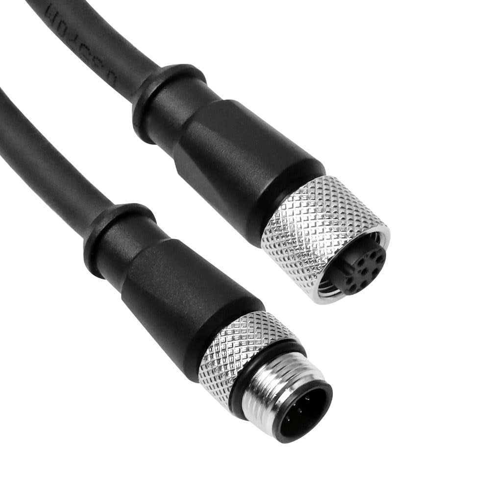 Alvin's Cables M12 A-Code 8 Pin Male to 8 Pin Female Cat6a High-Flex Shielded Sensor Actuator Cable for Cognex Industrial Camera 6.56ft