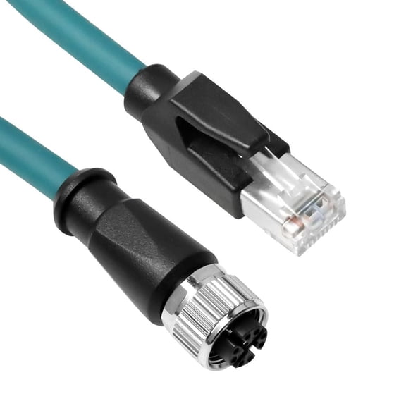 Alvin's Cables M12 X-Code 8 Pin Female to RJ45 Ethernet Cable Cat6a High-Flex Shielded for Cognex Keyence Basler Industrial Automation Fieldbus Module 3.3ft/1m