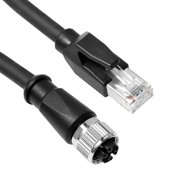 Alvins Cables M12 X-Code 8 Pin Female to RJ45 Ethernet Cable Cat6a High-Flex Shielded for Cognex Keyence Basler Industrial Automation Fieldbus Module 9.84ft/3M