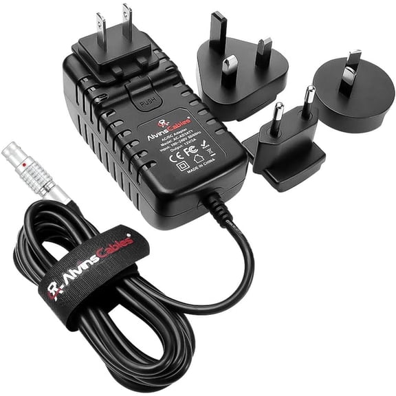 Alvins Cables RED DSMC3 6 Pin Female AC Power Supply Adapter 12V 3A Universal Plug Charger for RED DSMC2 DSMC3 Komodo-X V-Raptor Camera, for DJI Ronin 4D, with UK EU AU US Plugs 2m/6.6ft