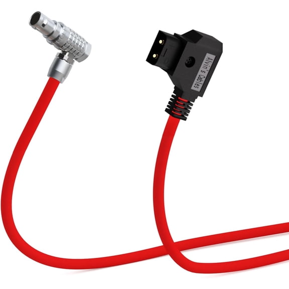 Alvin's Cables Right Angle 2 Pin Male to D-Tap Power Cable for Teradek for SmallHD for Z-CAM for Blackmagic for Pyxis, 45cm|18inches, Ultra Soft & Flexible