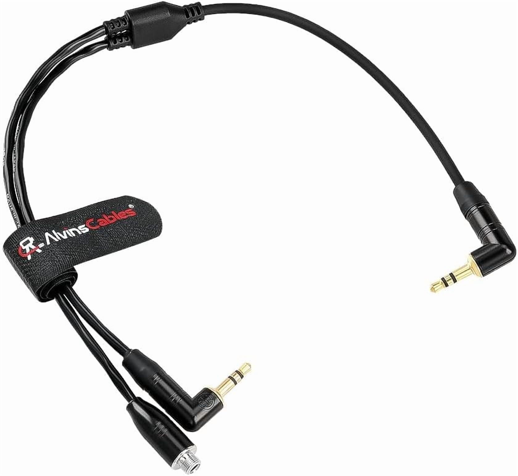 Alvin's Cables Tentacle Sync 3.5mm TRS Microphone Y-Cable for Tentacle Sync E Generator, for Track E Audio Recorder, for Camera Audio Input, External Mics, 30CM| 12inches