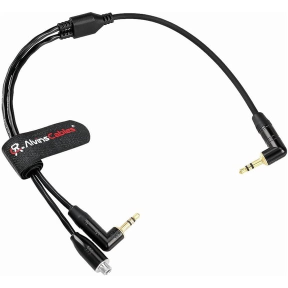 Alvin's Cables Tentacle Sync 3.5mm TRS Microphone Y-Cable for Tentacle Sync E Generator, for Track E Audio Recorder, for Camera Audio Input, External Mics, 30CM| 12inches