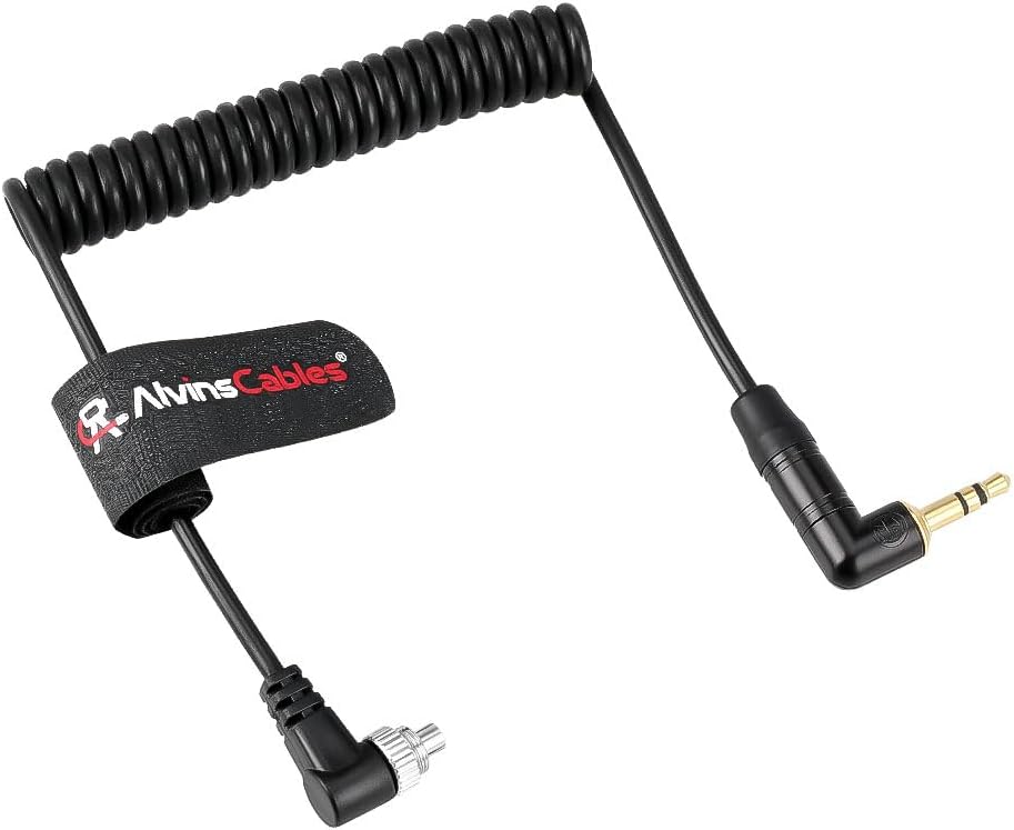 Alvin’s Cables for Tentacle Timecode Cable for Panasonic Lumix S1H GH5s GH6 GH7 Cameras 3.5mm TRS to Locking PC Coiled Cable for Tentacle Sync-E Track-E for Timebar