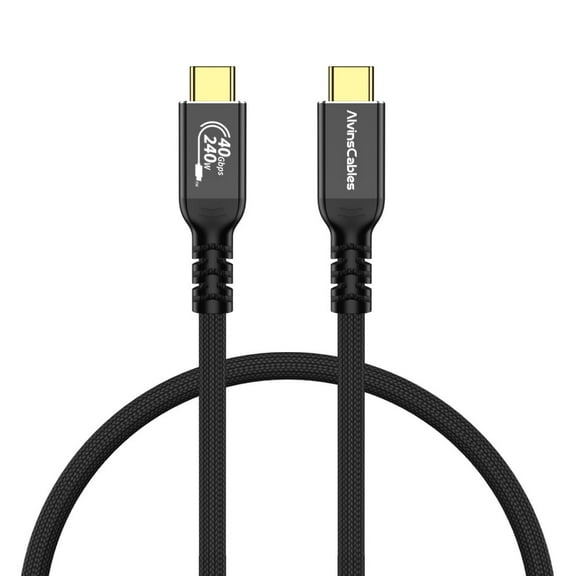 Alvin's Cables USB4 Cable 3.96ft, USB-C to USB-C Cable 40Gbps Data Transfer 240W PD Fast Charging 8K@60Hz Display, Compatible with Thunderbolt 4/3,USB 3.0, for MacBook,eGPU,Dock, USB-IF Certified