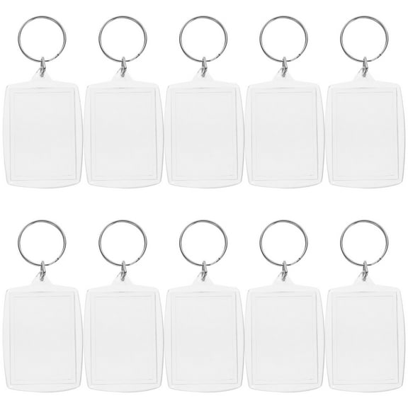 Alvinma 100pcs Photo Keyrings, Transparent Picture Insert Keychains