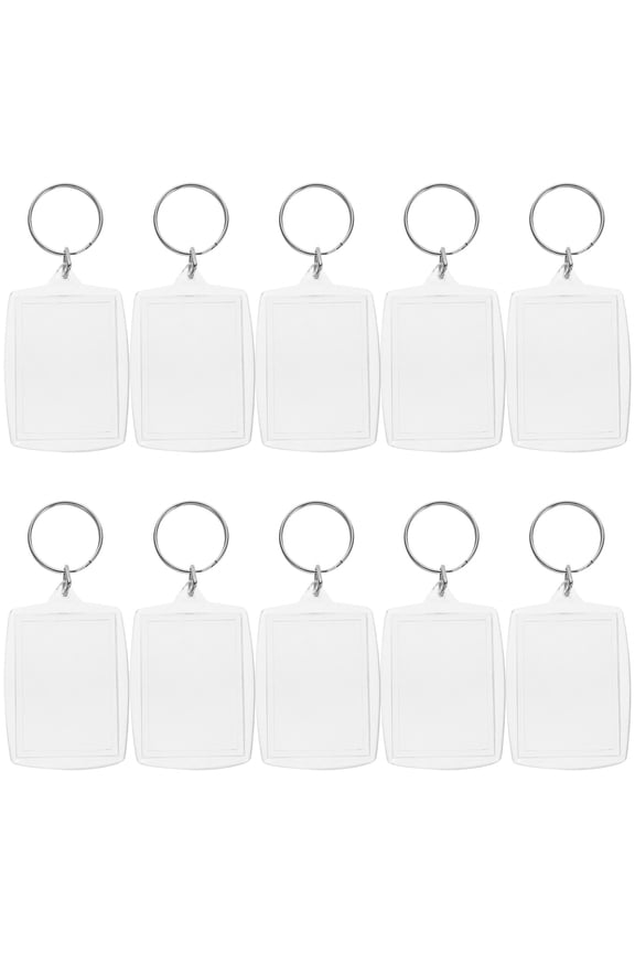 100pcs Photo Keyrings, Transparent Picture Insert Keychains