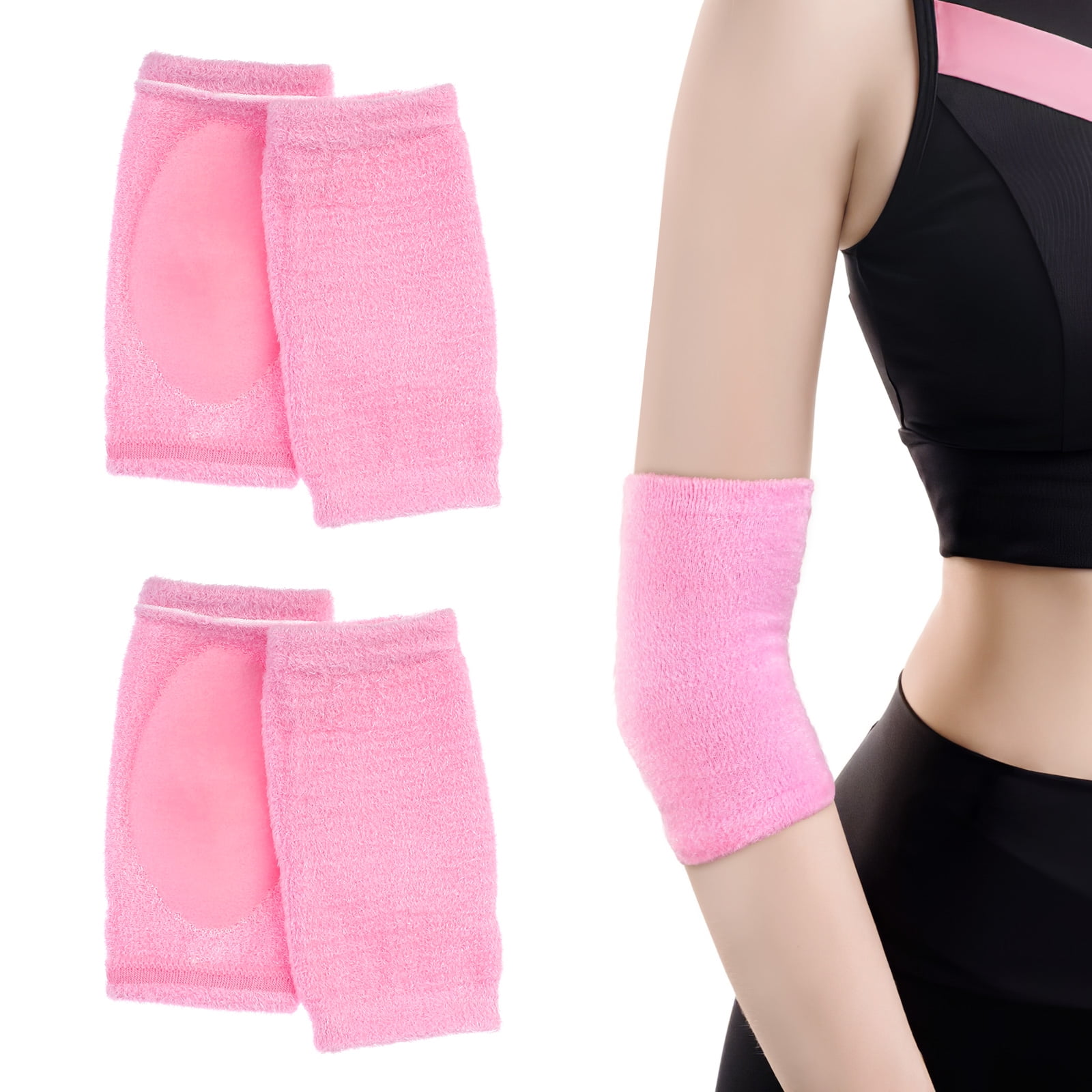 Alvinma 2 Pairs Elastic Elbow Sleeves Gel Pad Elbow Braces Workout