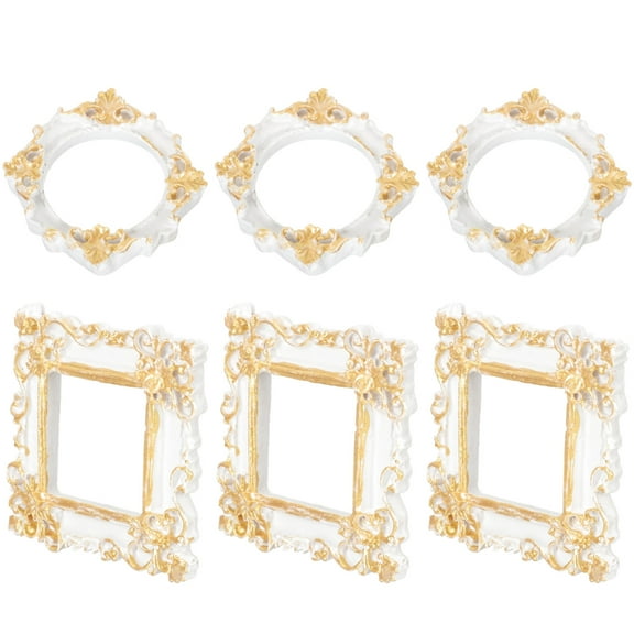 Alvinma 2 in x 3 in DIY Gold Mini Picture Frames 6 Pieces