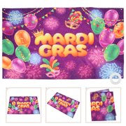 Alvinma Mardi Gras Background Cloth Happy Party Decoration Outdoor Hanging Banner