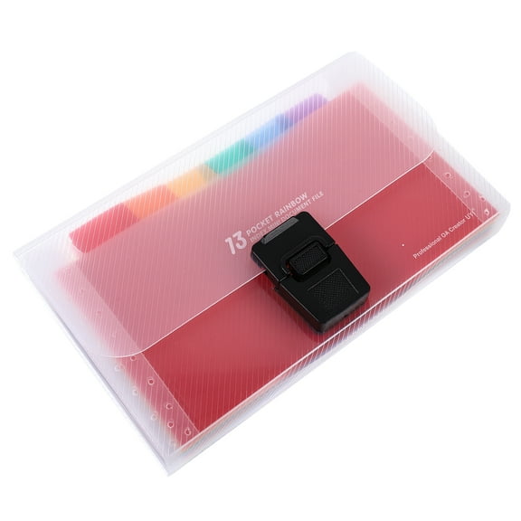 Alvinma Mini Accordion File Folder, Transparent, Plastic, with Multi Pockets, Single Count