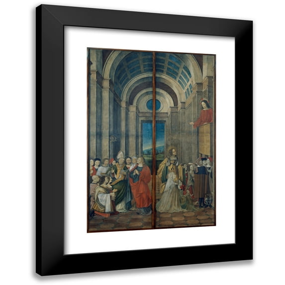 Alvise Donati 17x24 Black Modern Framed Museum Art Print Titled - Mary Magdalene, Martha, Lazarus and Maximinus Worshipped by the Prince and Princess of Provence and Mary Magdalene Listening