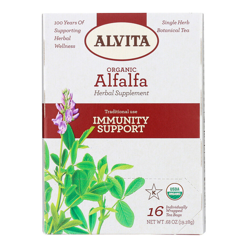 Alvita Organic Alfalfa Leaf Herbal Tea Bags, Immunity Support, 16 Ea, 3