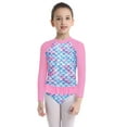 thumbnail image 1 of Alvivi 2PCS Kids Girls Swimsuit Set Long Sleeves Rash Guard Shirt Top Ruffles Bottom Bathing Suit Pink 6, 1 of 7