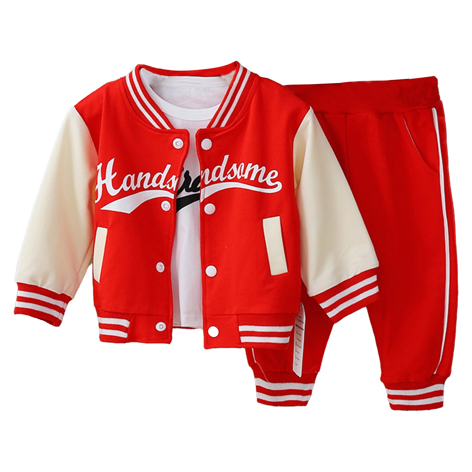 3 Piece Boys L/S Baseball Shirt, Pants & Socks