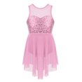 thumbnail image 1 of Alvivi Big Girls' Sequins Irregular Lyrical Ballet Dance Dress Performance Competition Dancewear Pink 12, 1 of 7