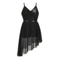 thumbnail image 1 of Alvivi Big Girls Sequins V-Neck Lyrical Dress Irregular Hem Ballet Latin Dance Leotard 5-14 Black 3XL, 1 of 7