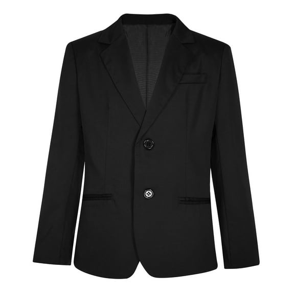 Alvivi Boys' Blazer Suit Jacket 2-Button Single Breasted Closure Wedding Evening Party Formal Blazer Black 14