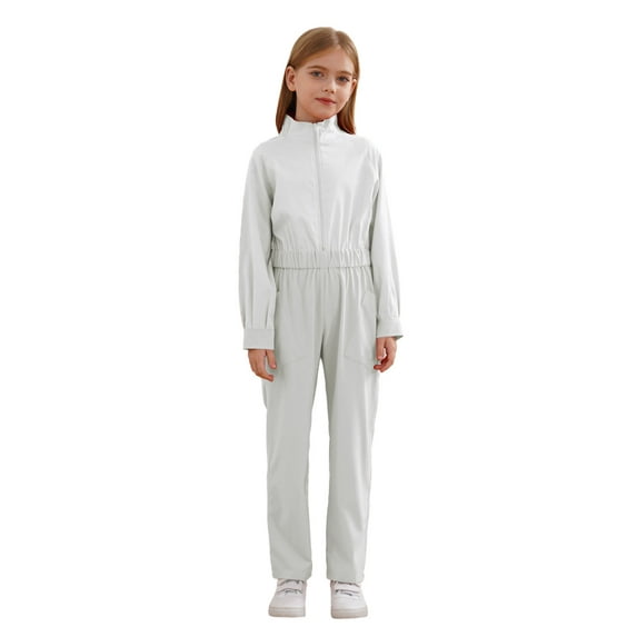 Alvivi Boys Girls Mechanic Costume Jumpsuit Overalls Coveralls Boiler Suit Kids Utility Workwear Ivory 10