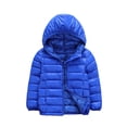 thumbnail image 1 of Alvivi Boys Girls Winter Coat Lightweight Down Puffer Jacket Long Sleeve Hodded Windbreaker Outwear Royal Blue 3-4, 1 of 4