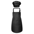 thumbnail image 1 of Alvivi Chef Apron and Hat for Boys Girls Cooking Chef Kitchen Apron Chef Cap Bib BBQ Gardening Apron Black Set One Size, 1 of 6