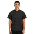 thumbnail image 1 of Alvivi Chef Coat Short Sleeve Double-Breasted Shirt Custom Food Service Uniform Jacket for Men Women Black L, 1 of 7