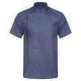 thumbnail image 1 of Alvivi Chef Jacket for Men Short Sleeve Chef Shirt Kitchen Cooking Work Uniforms Loose Fit Blue 4XL, 1 of 7