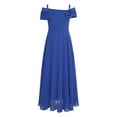 thumbnail image 1 of Alvivi Flower Girl 3D Applique Princess Wedding Party Off Shoulder Chiffon Junior Bridesmaid Dress Blue 10, 1 of 5
