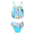 thumbnail image 1 of Alvivi Girls 2Pcs Bikini Suit Ruffle Hem Tube Top Bottom Swimwear Set 2-10, 1 of 7