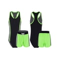 thumbnail image 1 of Alvivi Girls 2Pcs Swimwear One-piece Racer Back Jumpsuit Top Boyshorts Swimsuit Set 4-16, 1 of 7