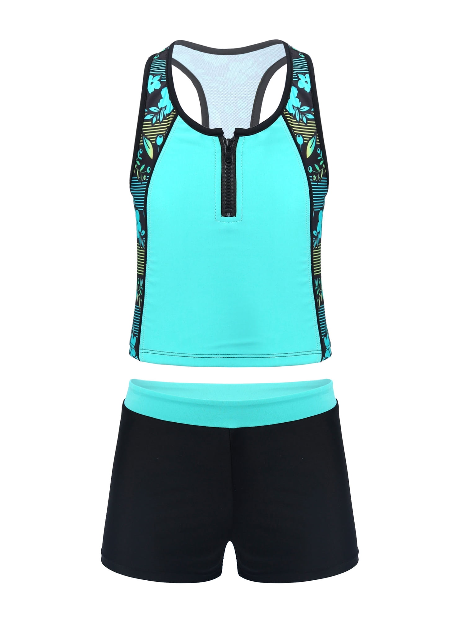 Alvivi Girls Summer Tracksuit Hooded Short Sleeves Crop Tops And Active Pants Workout Jog Set Dance Outfit Leopard 8