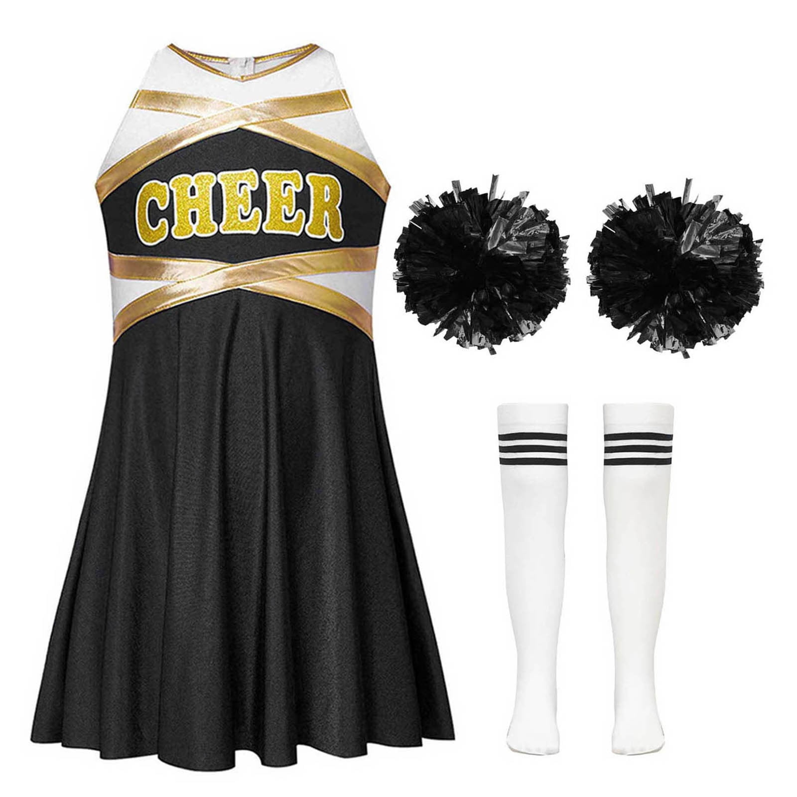 Alvivi Girls Cheer Leader Costume Kids Halloween Fancy Dress up