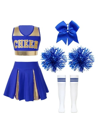 Cheerleader Costumes Uniform Long Sleeve Cheer Printed Crop Top