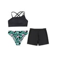 thumbnail image 1 of Alvivi Girls Floral Printed Bathing Suit Swimsuits 3 Piece Sports Crop Top Bottom Tankini Swimwear Set Lily-A 6, 1 of 7