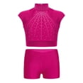 thumbnail image 1 of Alvivi Girls Gymnastics Dance Sports 2Pcs Outfits Sleeveless Crop Top with Booty Shorts Set Hot Pink 10, 1 of 7