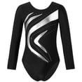 thumbnail image 1 of Alvivi Girls Gymnastics Leotards One Piece Sparkle Wave Long Sleeve Ballet Athletic Dance Bodysuit Silver 12, 1 of 5
