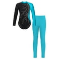 thumbnail image 1 of Alvivi Girls Gymnastics Unitards Long Sleeves Ballet Dance Bodysuit Leotards with Leggings Set Lake Green 14, 1 of 5