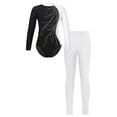 thumbnail image 1 of Alvivi Girls Gymnastics Unitards Long Sleeves Ballet Dance Bodysuit Leotards with Leggings Set White 14, 1 of 6