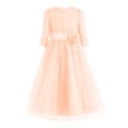 thumbnail image 1 of Alvivi Girls Kids Floral Lace First Communion Dress Half Sleeves Wedding Bridesmaid Pageant Party Gown Light Pink 4, 1 of 3