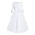 thumbnail image 1 of Alvivi Girls Kids Floral Lace First Communion Dress Half Sleeves Wedding Bridesmaid Pageant Party Gown White 14, 1 of 7