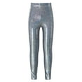 thumbnail image 1 of Alvivi Girls Kids Metallic Active Dance Leggings Shiny Sparkly Stretch Ankle Length Tights Pants Black 15-16, 1 of 7