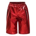 thumbnail image 1 of Alvivi Girls Metallic Shorts Shiny Jazz Street Dance Hot Short Stage Show Performance Dancewear Red 9-10, 1 of 5