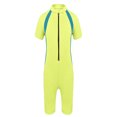 thumbnail image 1 of Alvivi Girls One-piece Rash Guard Zippered Shorty Wetsuit Swimsuit Short Sleeves Swimwear 8-16, 1 of 3