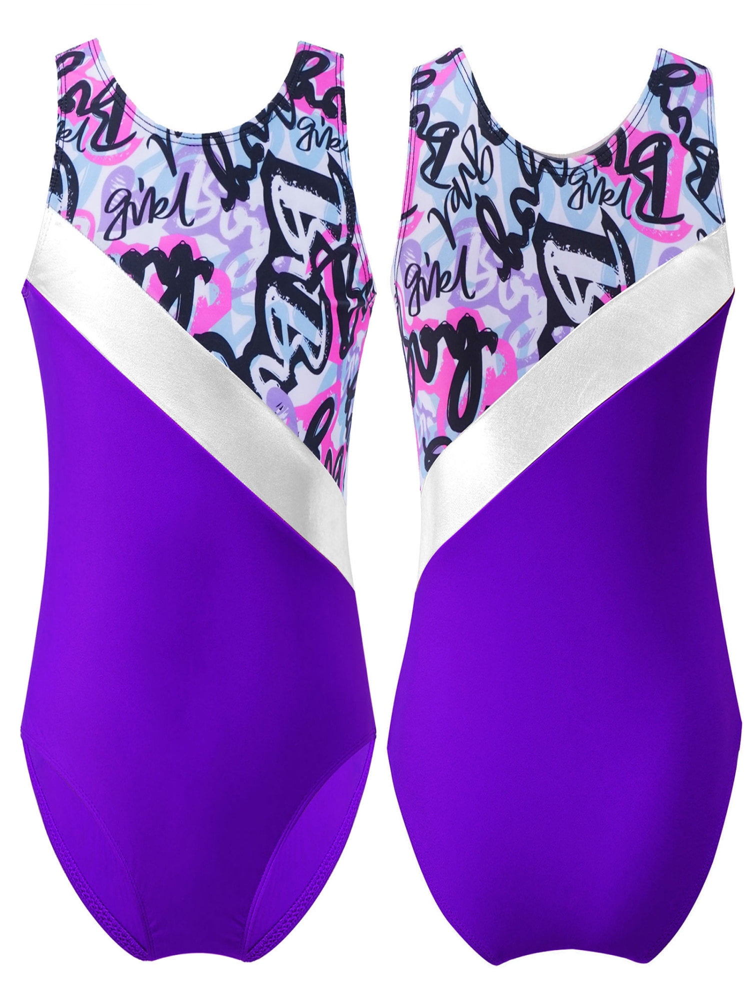 Alvivi Girls One piece Swimwear Patchwork Design Print Jumpsuit alvivi-girls-one-piece-swimwear-patchwork-design-print-jumpsuit