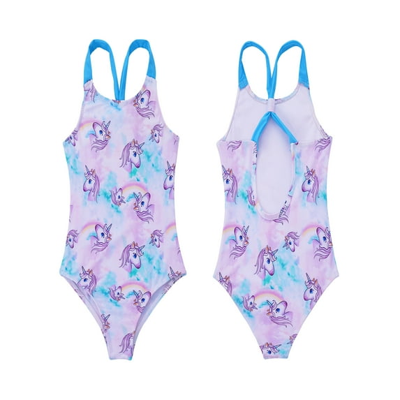 Alvivi Girls Printing One-Piece Swimsuit Horse and Stars Pattern Swimwear Sizes 4-16
